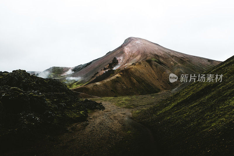 冰岛高地Landmannalaugar山谷地热区