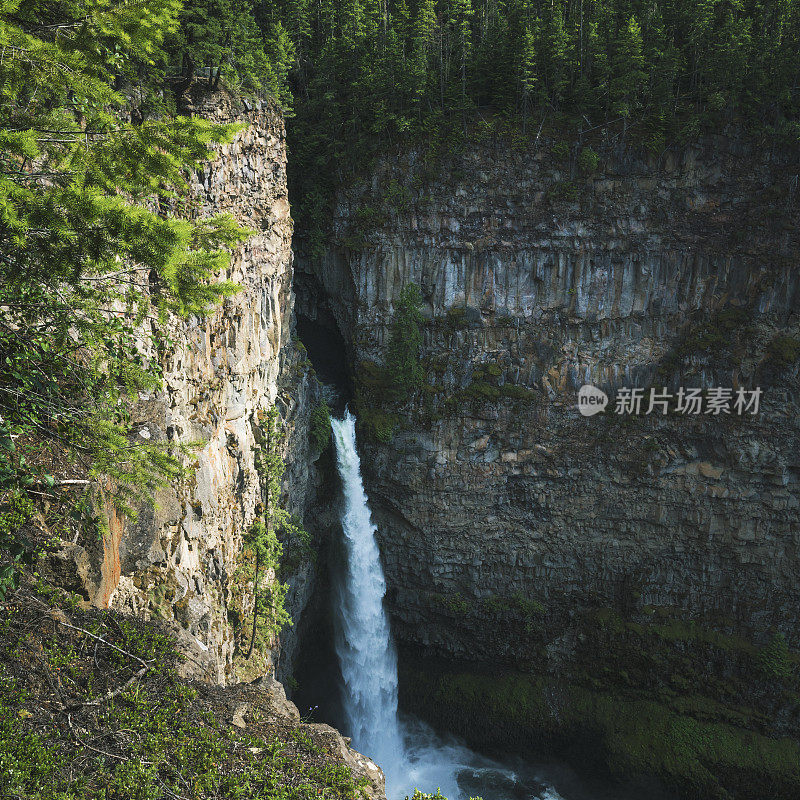 位于加拿大不列颠哥伦比亚省落基山脉的威尔斯格雷省公园的斯帕瓦特河瀑布
