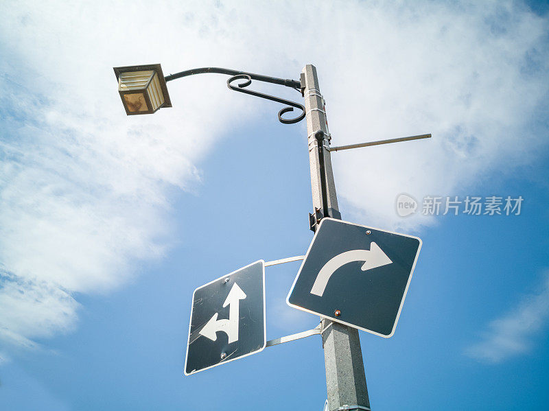 在加拿大安大略省，分岔路口的标志是左或右