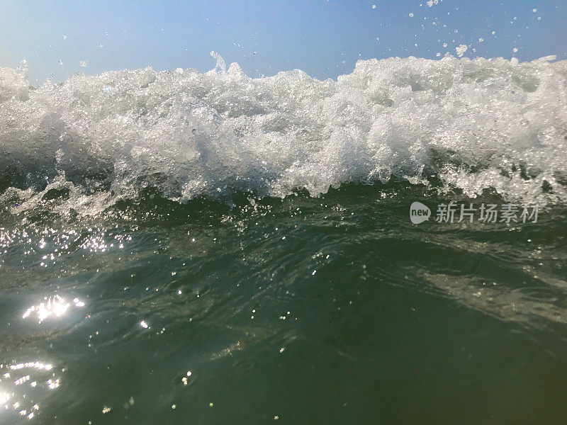 印度果阿，海浪冲向相机