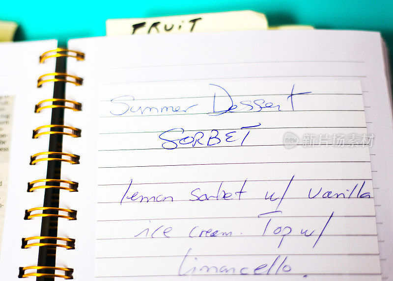 自制食谱笔记本:手写食谱，柠檬冰糕