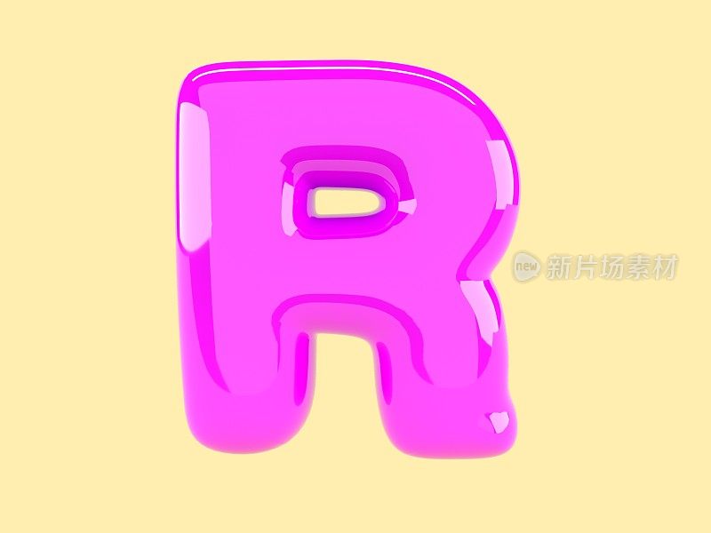 字母R是用粉红色的气球写的