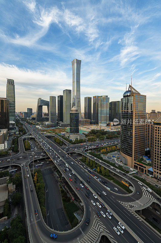 北京中央商务区高楼大厦天际线，北京中国城市景观