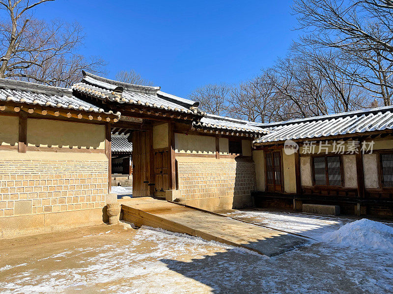 韩国的冬季景观