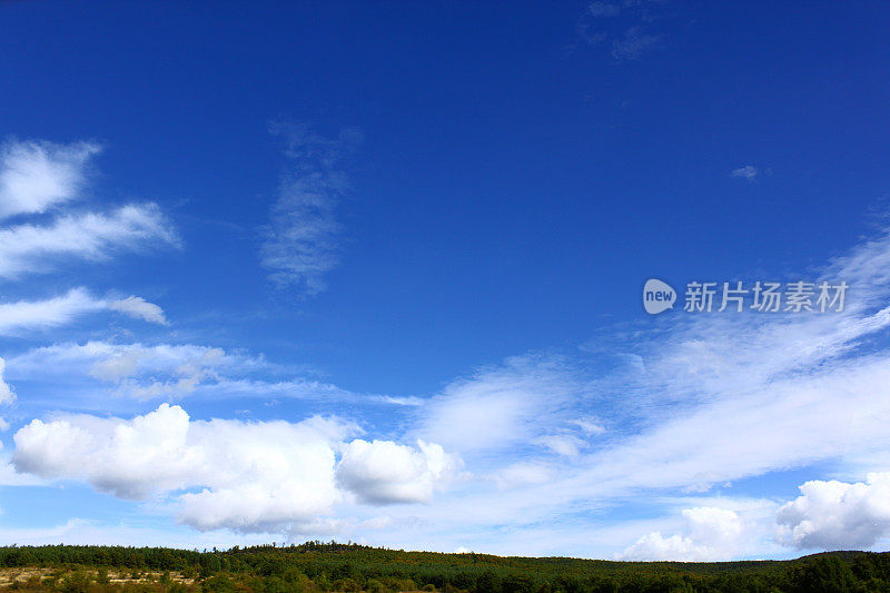 蓝天下的田野风景