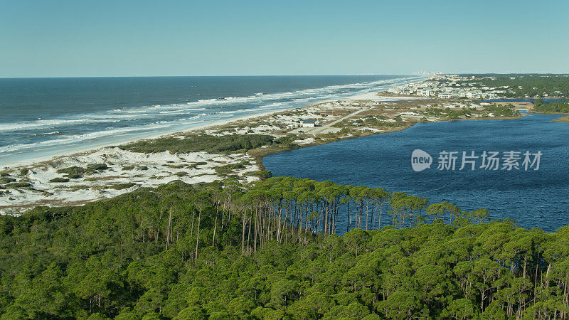 从佛罗里达州水彩画鸟瞰格雷顿海滩