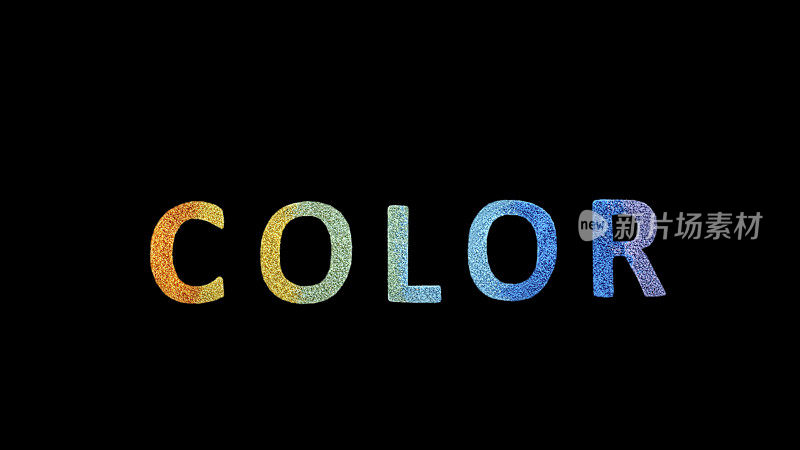 由灰尘制成的单词“COLOR”的特写