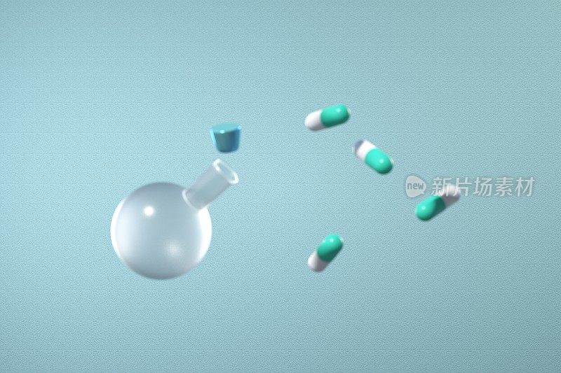 药丸模型的3D渲染