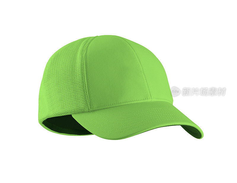 白色背景上的绿色棒球帽