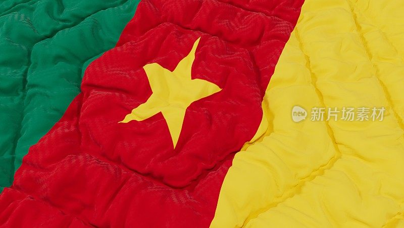 喀麦隆国旗高细节波浪形背景