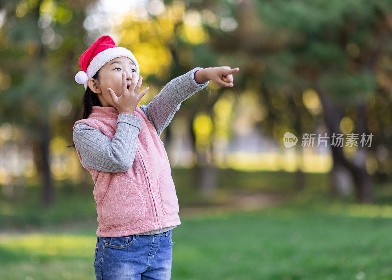 圣诞女孩看到了惊喜