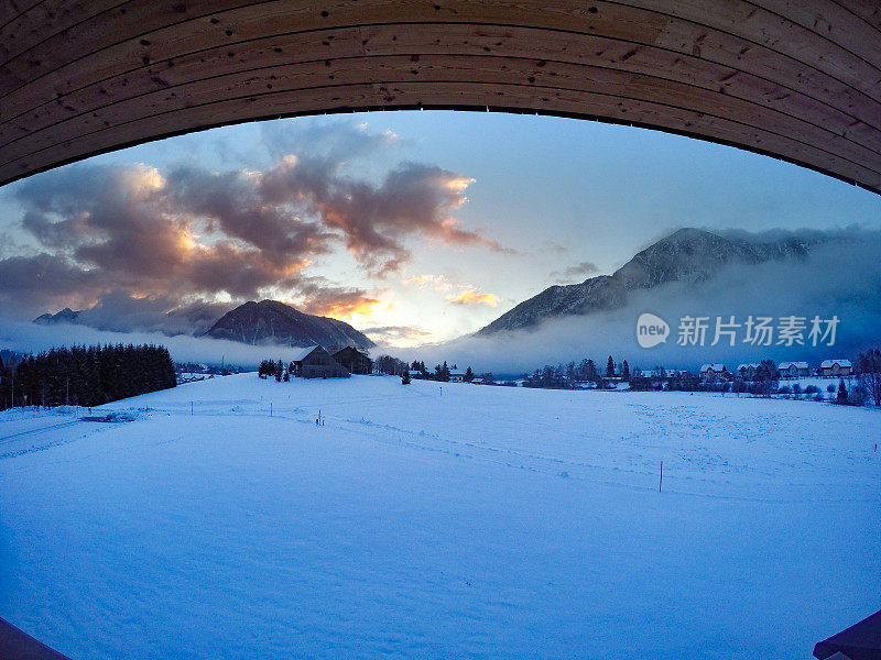 美丽的雪景冬季景观