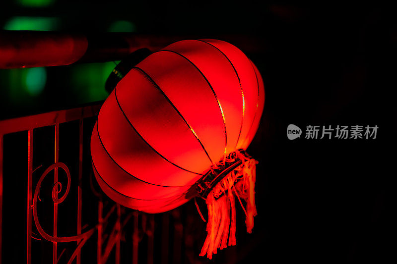 中国城镇的新年灯笼