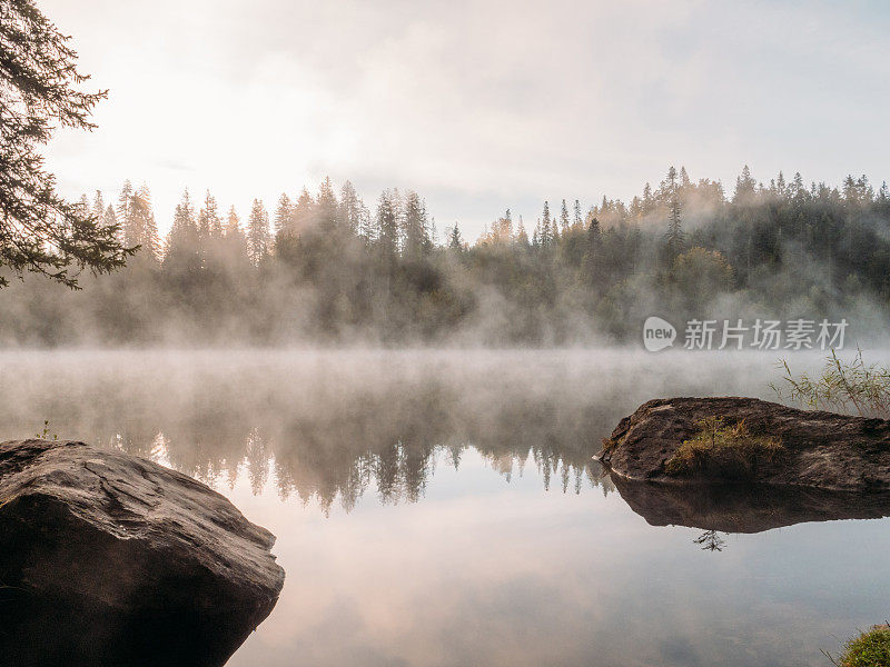 风景优美的阿尔卑斯湖和山脉在瑞士