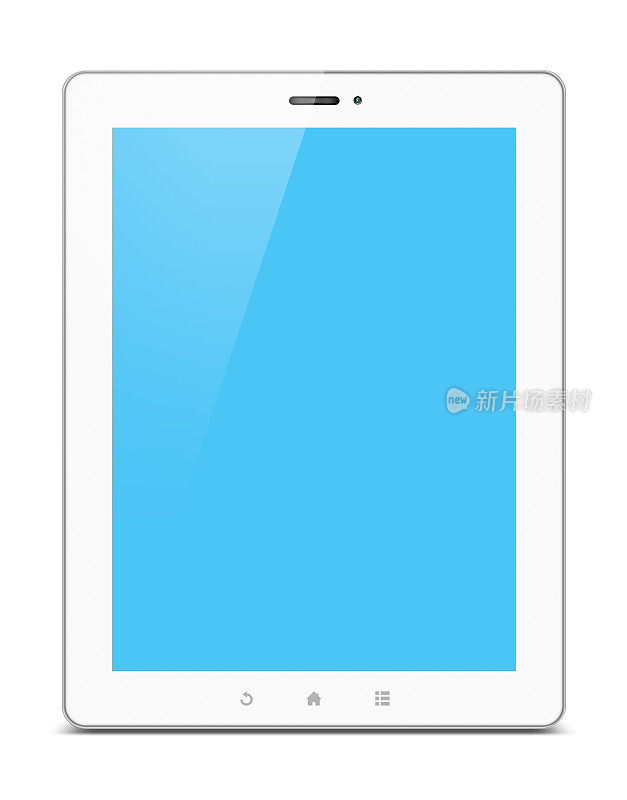 (剪切路径!白色数码平板电脑隔离白色
