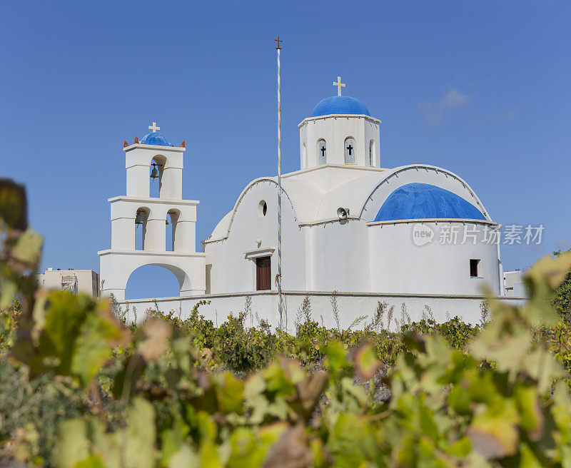 希腊伊亚岛的圣托里尼教堂