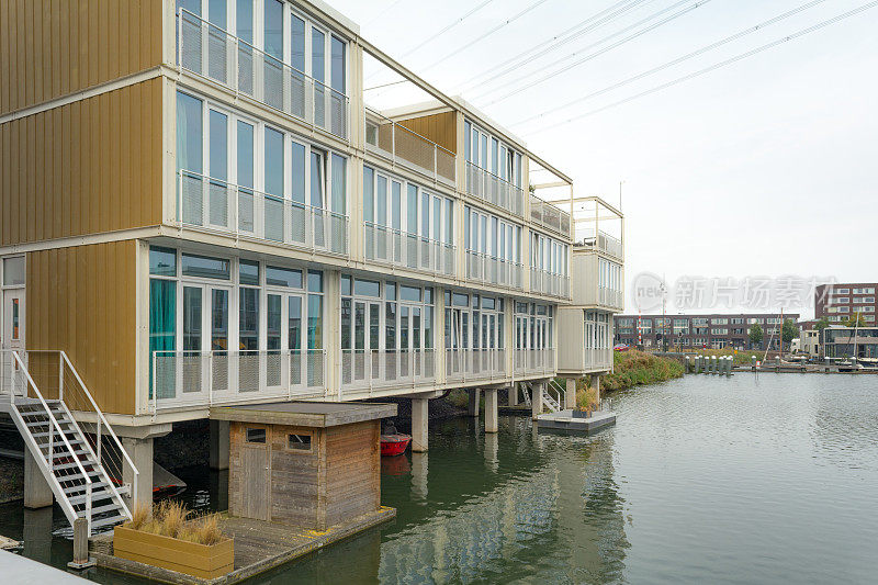 阿姆斯特丹实验社区steigereland有漂浮的房屋