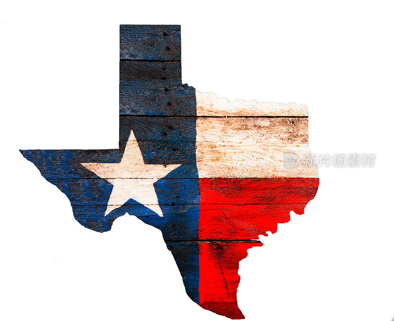 用旧木板做成的德州旗。乡村。国家大纲。