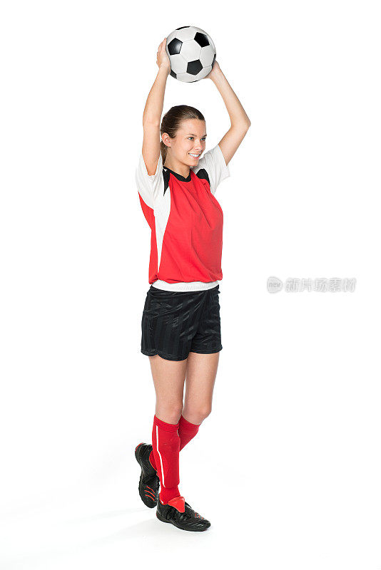 年轻女子足球运动员