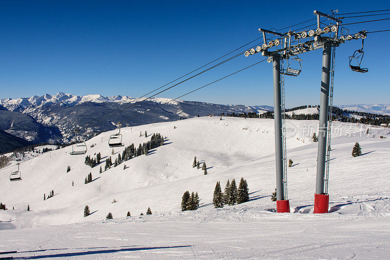 科罗拉多州韦尔的滑雪缆车