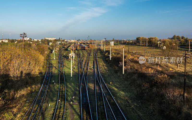 乌克兰科维尔的铁路道岔点。铁路运输