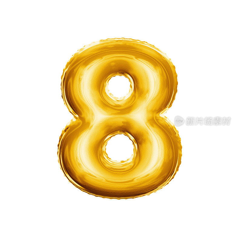 气球8号8个3D金箔现实字母表