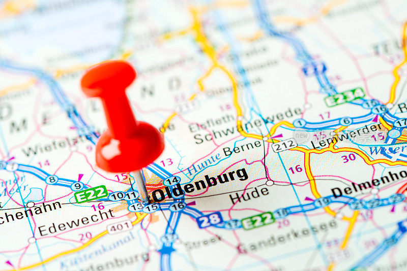 地图系列中的欧洲城市:奥尔登堡