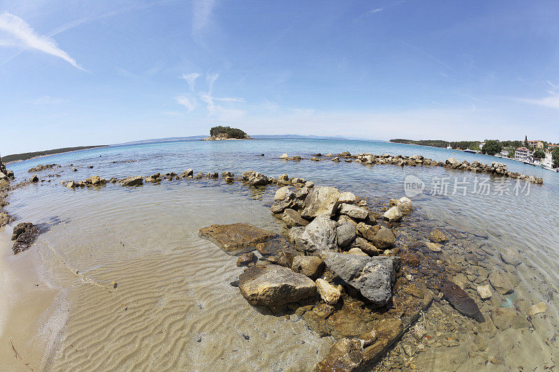 海滩岛和地中海景色克罗地亚岛