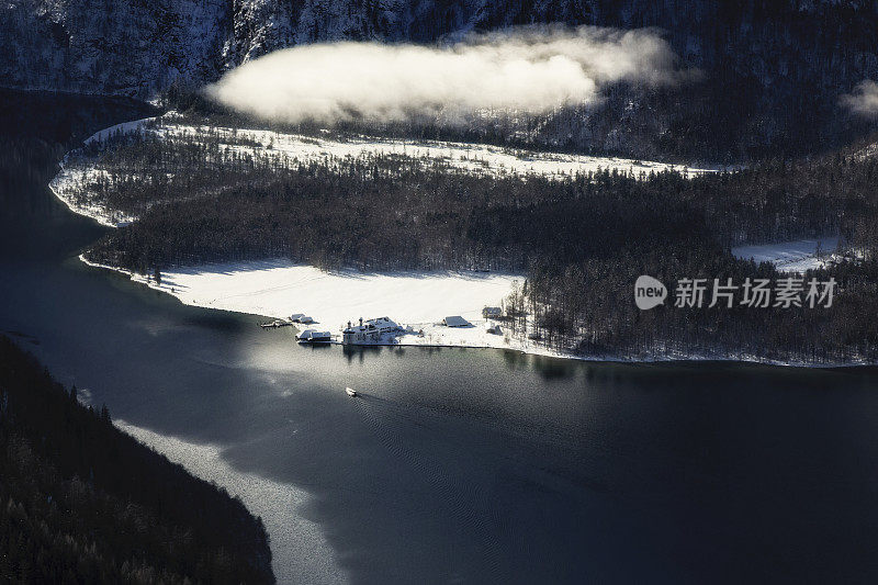 圣帕特里克教堂Bartholomä在湖边Königssee