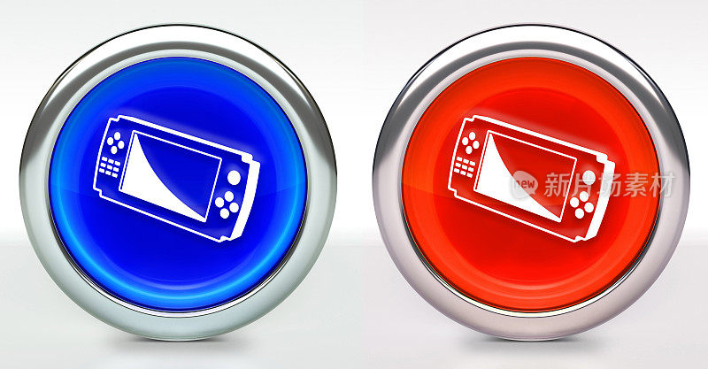 游戏控制器图标上的按钮与金属环