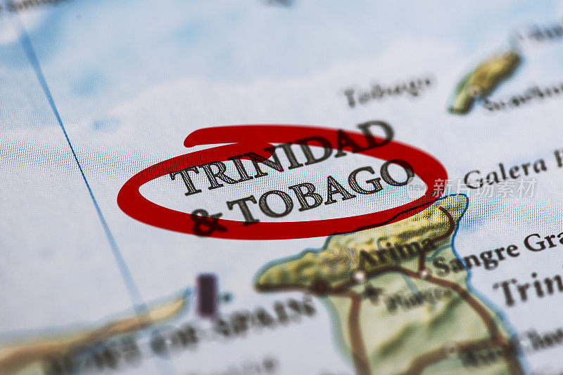 地图上的特立尼达和多巴哥