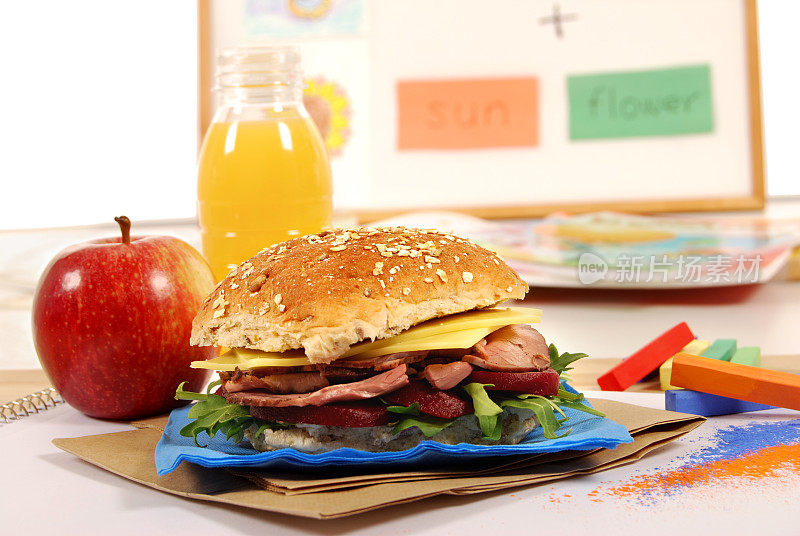 学校午餐系列:烤牛肉杂粮卷三明治