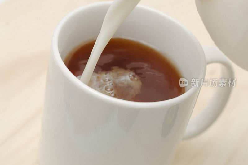 一大杯茶，咖啡和牛奶