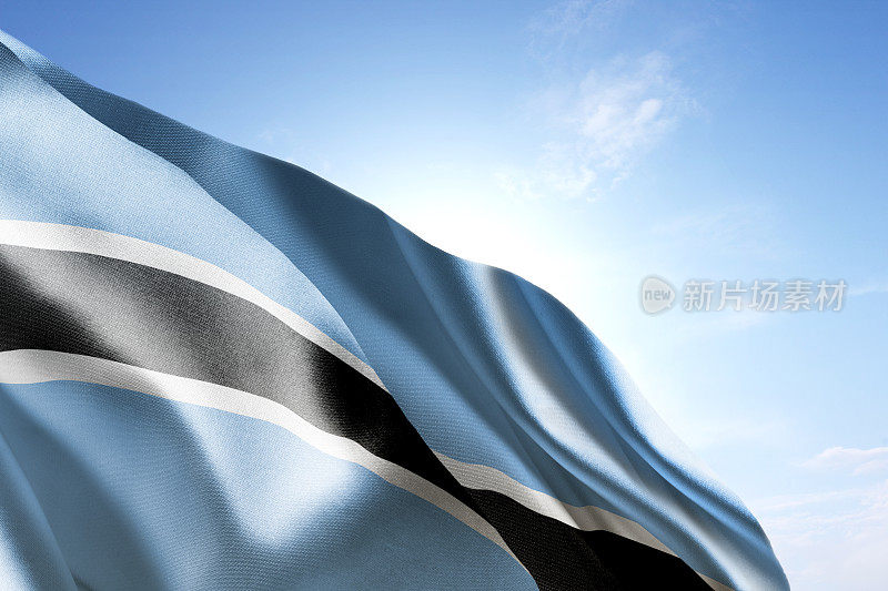 飘扬在风中的博茨瓦纳国旗