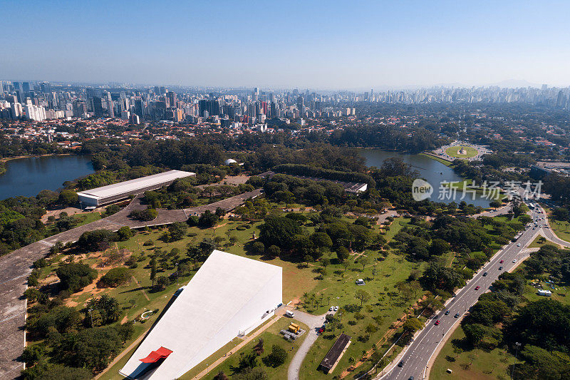 鸟瞰图Ibirapuera在圣保罗，巴西