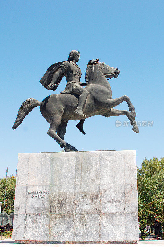 亚历山大大帝的雕像在塞萨洛尼基，马克多尼亚，希腊