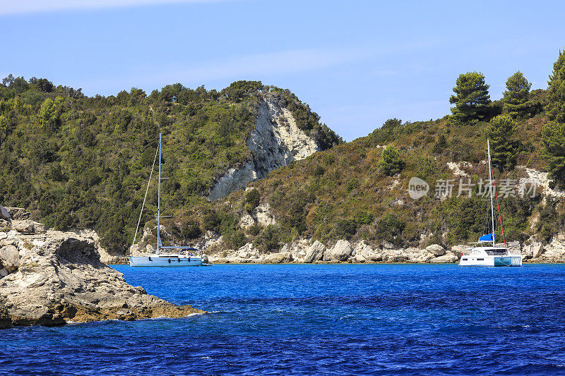 希腊爱奥尼亚群岛帕克索斯的拉卡湾