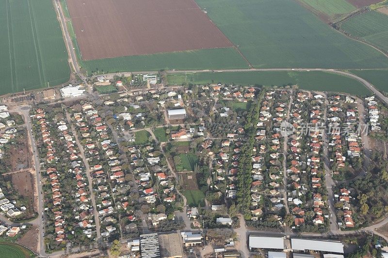 以色列北部定居点的鸟瞰图