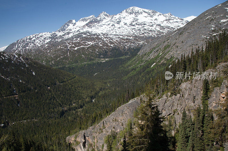 阿拉斯加斯卡格威附近的怀特帕斯山和山谷