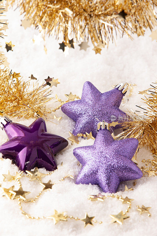 紫色星形圣诞饰品