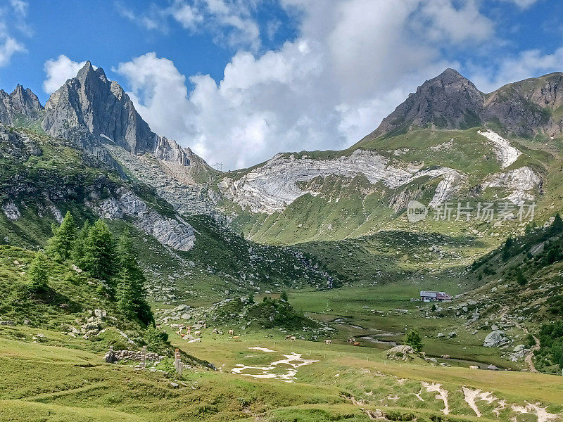 瑞士阿尔卑斯山美丽的高山风景