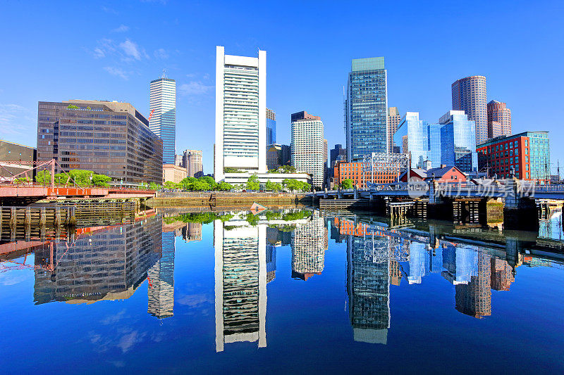 波士顿市中心，马萨诸塞州天际线