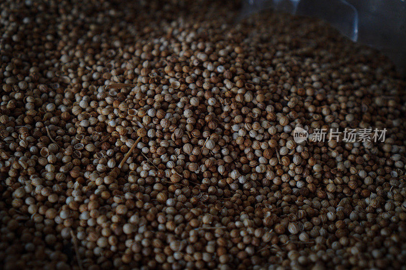 市场上的新鲜香菜(芫荽)库存照片