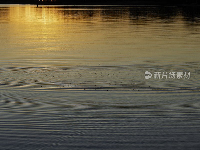 夕阳湖的涟漪