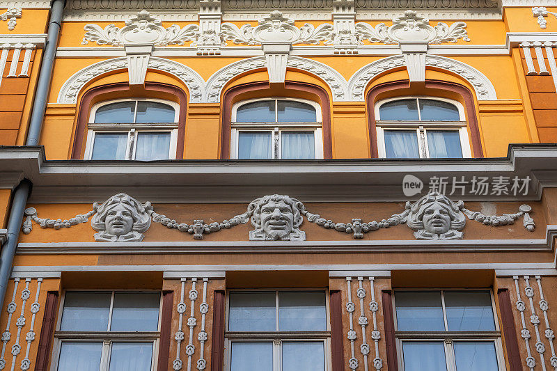 拉脱维亚里加的新艺术风格建筑碎片