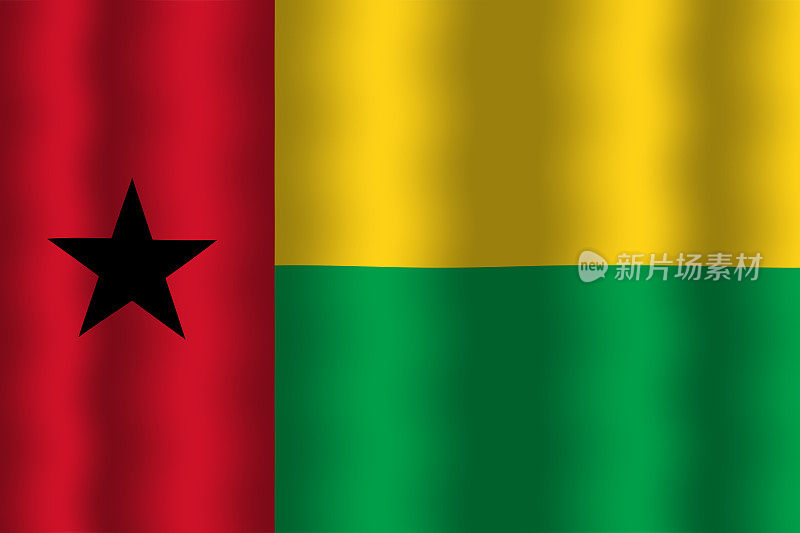 挥舞着几内亚比绍国旗