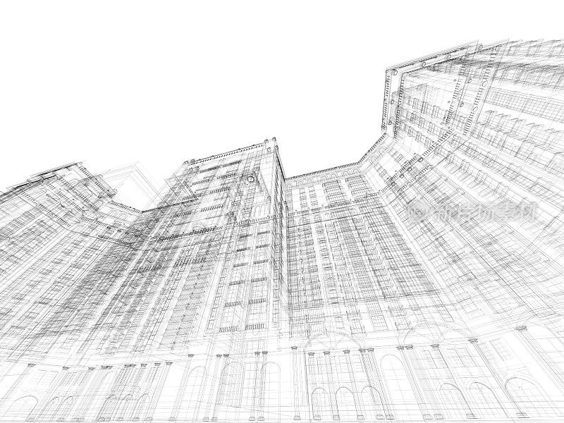 三维草图建筑规划结构框架