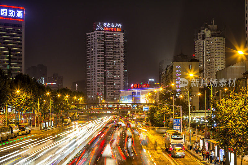 中国武汉的夜景街景