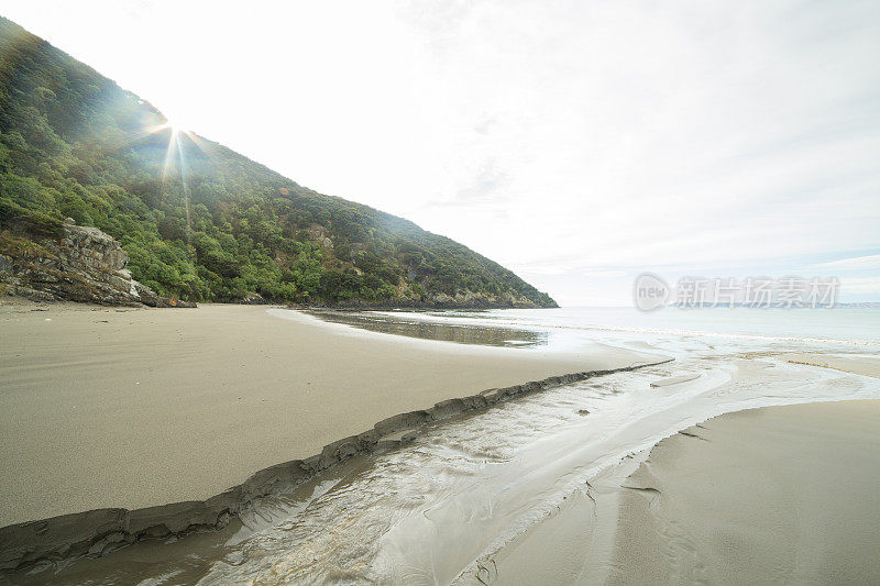 白海滩，南岛，新西兰