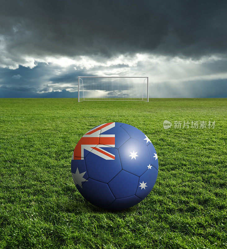 带有澳大利亚国旗的足球